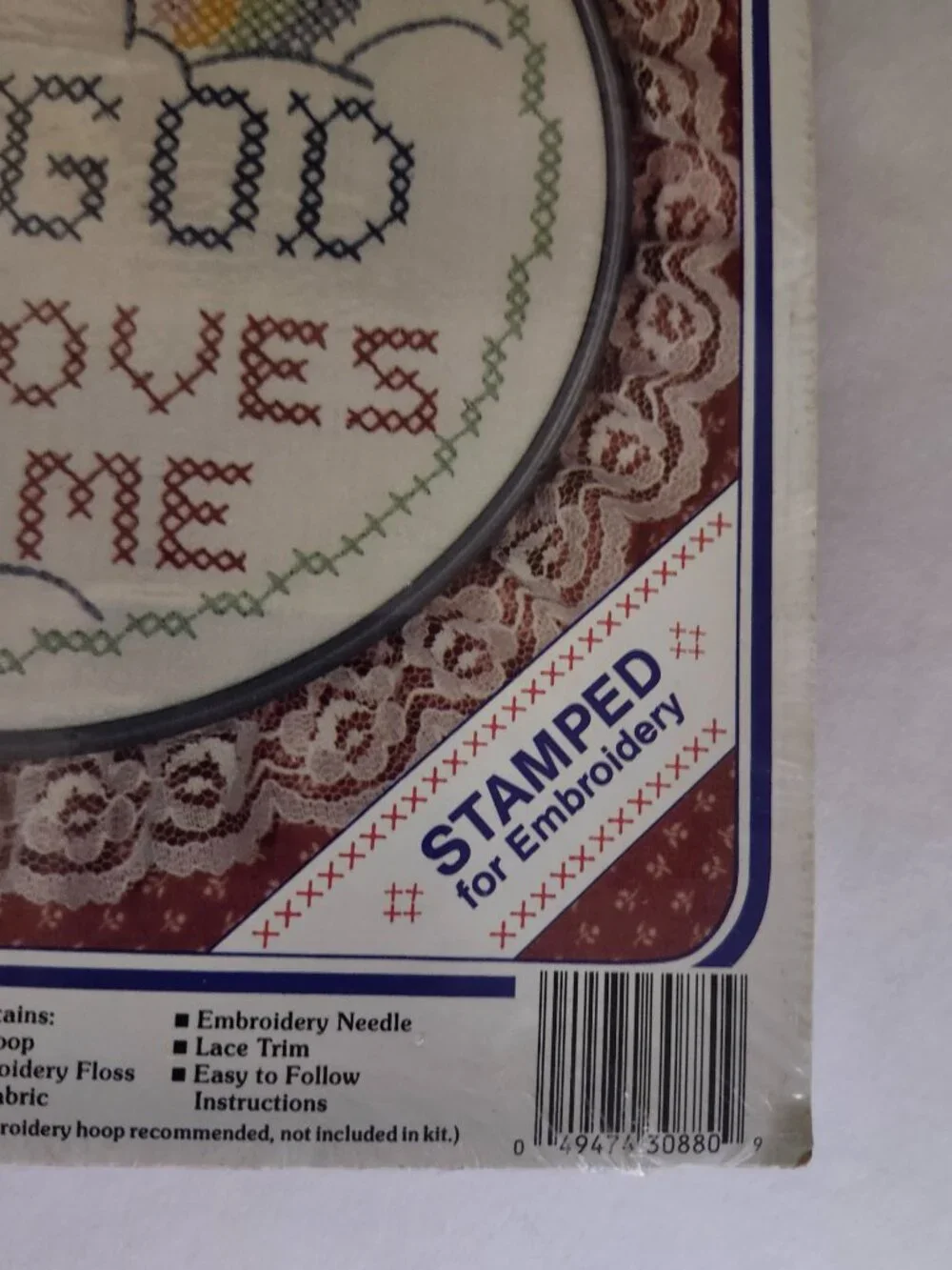 God Loves Me Stamped Cross Stitch Kit 30880